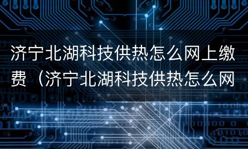 济宁北湖科技供热怎么网上缴费（济宁北湖科技供热怎么网上缴费的）