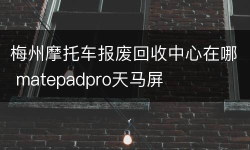 梅州摩托车报废回收中心在哪 matepadpro天马屏