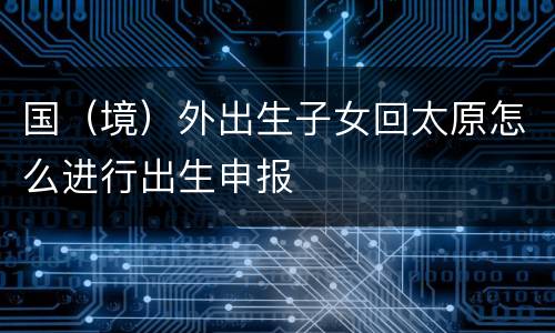 国（境）外出生子女回太原怎么进行出生申报