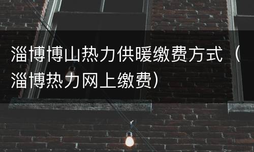 淄博博山热力供暖缴费方式（淄博热力网上缴费）