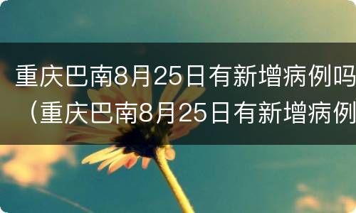 重庆巴南8月25日有新增病例吗（重庆巴南8月25日有新增病例吗）
