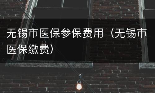 无锡市医保参保费用（无锡市医保缴费）