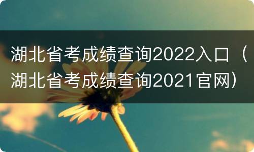 湖北省考成绩查询2022入口（湖北省考成绩查询2021官网）