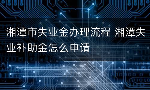湘潭市失业金办理流程 湘潭失业补助金怎么申请