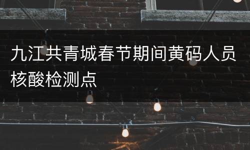 九江共青城春节期间黄码人员核酸检测点