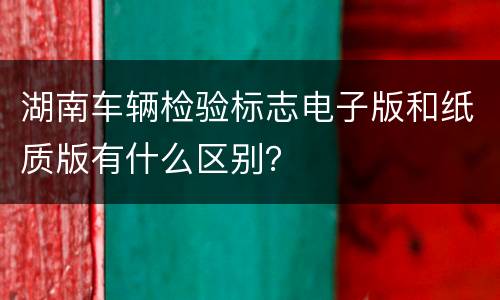 湖南车辆检验标志电子版和纸质版有什么区别？