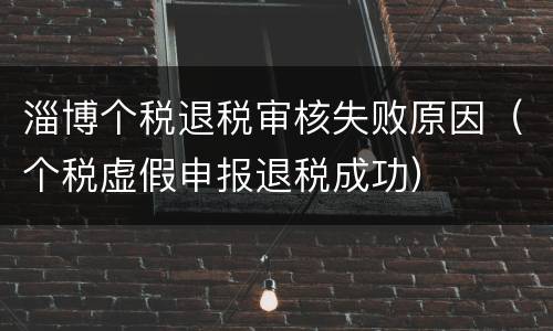 淄博个税退税审核失败原因（个税虚假申报退税成功）