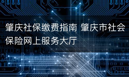 肇庆社保缴费指南 肇庆市社会保险网上服务大厅