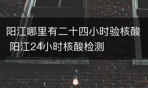 阳江哪里有二十四小时验核酸 阳江24小时核酸检测