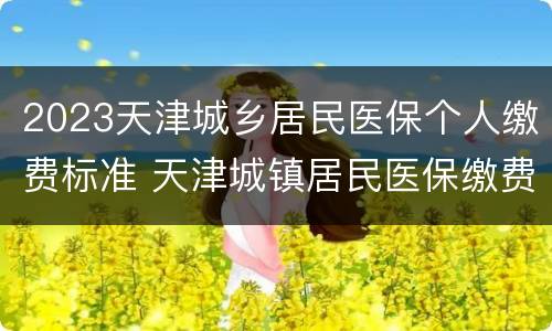 2023天津城乡居民医保个人缴费标准 天津城镇居民医保缴费标准2019