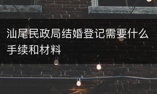汕尾民政局结婚登记需要什么手续和材料