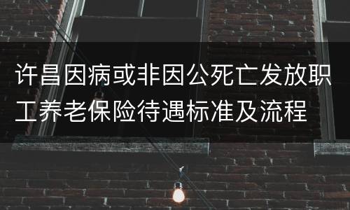 许昌因病或非因公死亡发放职工养老保险待遇标准及流程