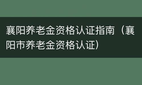 襄阳养老金资格认证指南（襄阳市养老金资格认证）