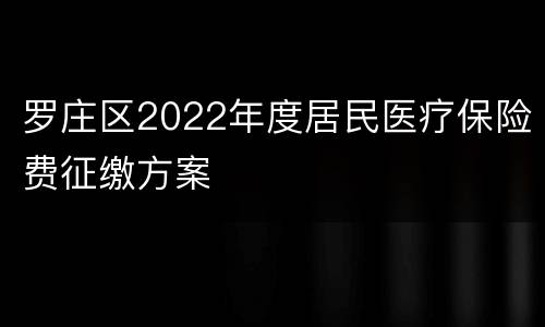 罗庄区2022年度居民医疗保险费征缴方案