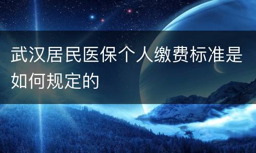 武汉居民医保个人缴费标准是如何规定的