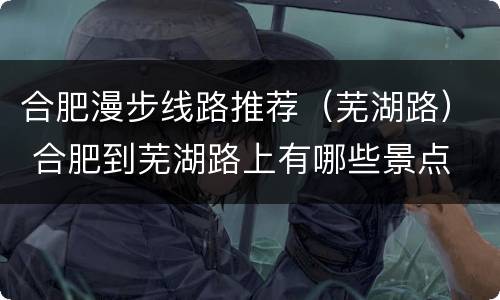 合肥漫步线路推荐（芜湖路） 合肥到芜湖路上有哪些景点