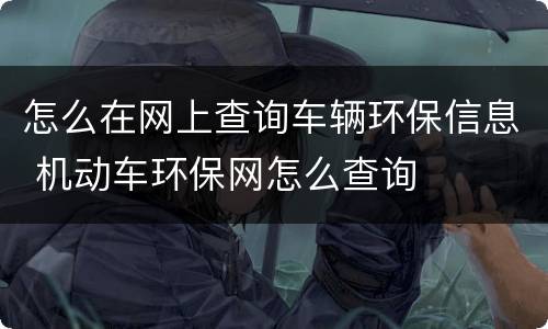 怎么在网上查询车辆环保信息 机动车环保网怎么查询