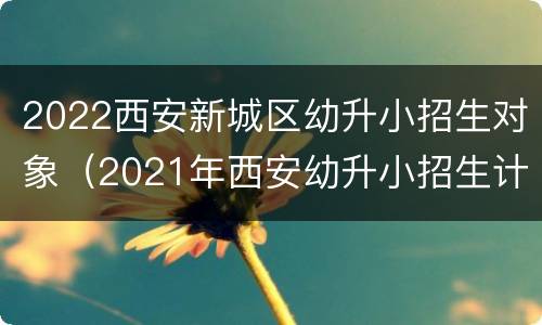 2022西安新城区幼升小招生对象（2021年西安幼升小招生计划）