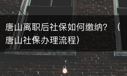 唐山离职后社保如何缴纳？（唐山社保办理流程）