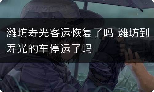 潍坊寿光客运恢复了吗 潍坊到寿光的车停运了吗