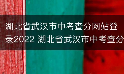 湖北省武汉市中考查分网站登录2022 湖北省武汉市中考查分网站登录2022年