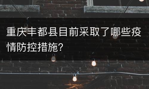 重庆丰都县目前采取了哪些疫情防控措施？