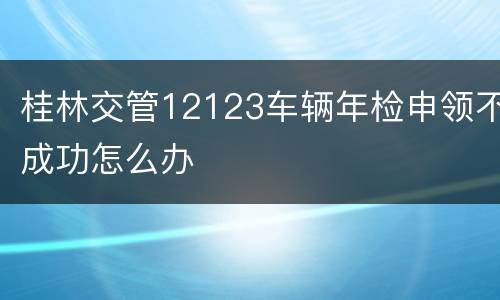 桂林交管12123车辆年检申领不成功怎么办