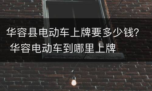 华容县电动车上牌要多少钱？ 华容电动车到哪里上牌