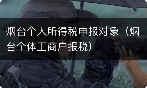 烟台个人所得税申报对象（烟台个体工商户报税）