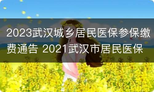 2023武汉城乡居民医保参保缴费通告 2021武汉市居民医保