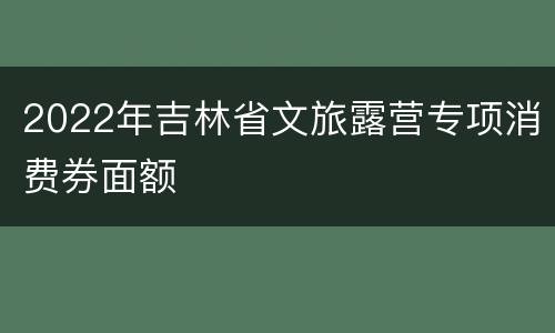 2022年吉林省文旅露营专项消费券面额