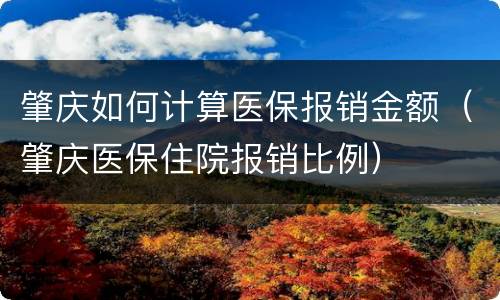 肇庆如何计算医保报销金额（肇庆医保住院报销比例）