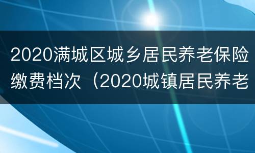 2020满城区城乡居民养老保险缴费档次（2020城镇居民养老保险缴费金额）