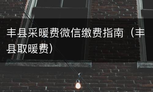 丰县采暖费微信缴费指南（丰县取暖费）