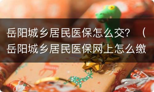 岳阳城乡居民医保怎么交？（岳阳城乡居民医保网上怎么缴费）