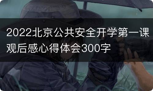 2022北京公共安全开学第一课观后感心得体会300字