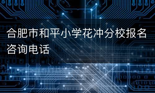 合肥市和平小学花冲分校报名咨询电话
