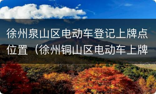 徐州泉山区电动车登记上牌点位置（徐州铜山区电动车上牌点）