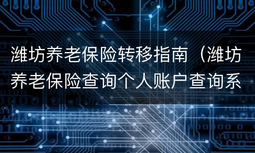 潍坊养老保险转移指南（潍坊养老保险查询个人账户查询系统）