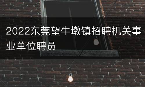 2022东莞望牛墩镇招聘机关事业单位聘员