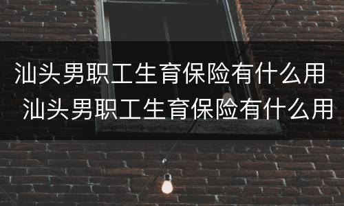 汕头男职工生育保险有什么用 汕头男职工生育保险有什么用途