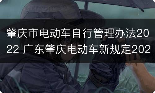 肇庆市电动车自行管理办法2022 广东肇庆电动车新规定2020