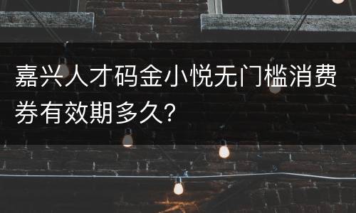 嘉兴人才码金小悦无门槛消费券有效期多久？