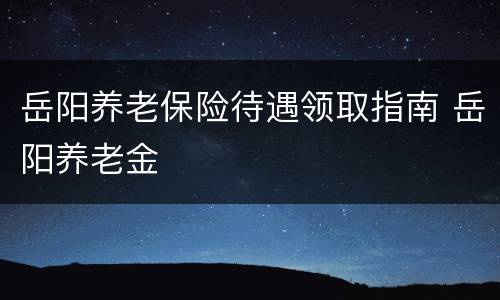 岳阳养老保险待遇领取指南 岳阳养老金
