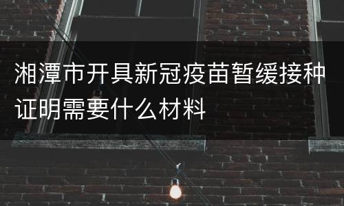 湘潭市开具新冠疫苗暂缓接种证明需要什么材料
