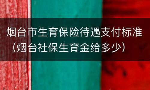 烟台市生育保险待遇支付标准（烟台社保生育金给多少）