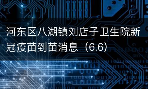 河东区八湖镇刘店子卫生院新冠疫苗到苗消息（6.6）