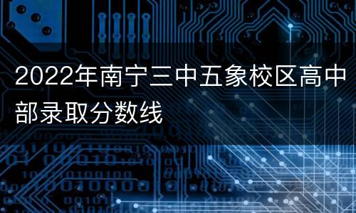 2022年南宁三中五象校区高中部录取分数线