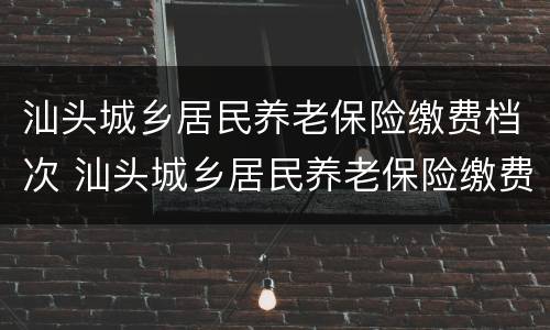 汕头城乡居民养老保险缴费档次 汕头城乡居民养老保险缴费档次是多少