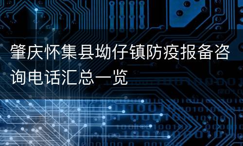 肇庆怀集县坳仔镇防疫报备咨询电话汇总一览